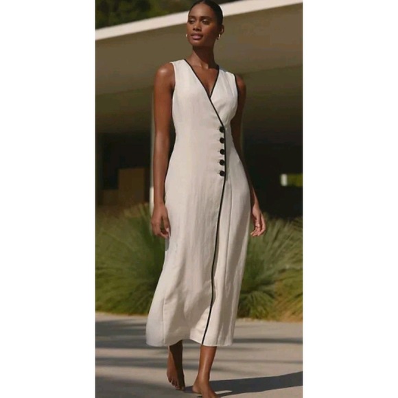 Mare Mare Dresses & Skirts - Mare Mare X Anthropologie Sleeveless Midi Dress Size Small Ivory Minimalist